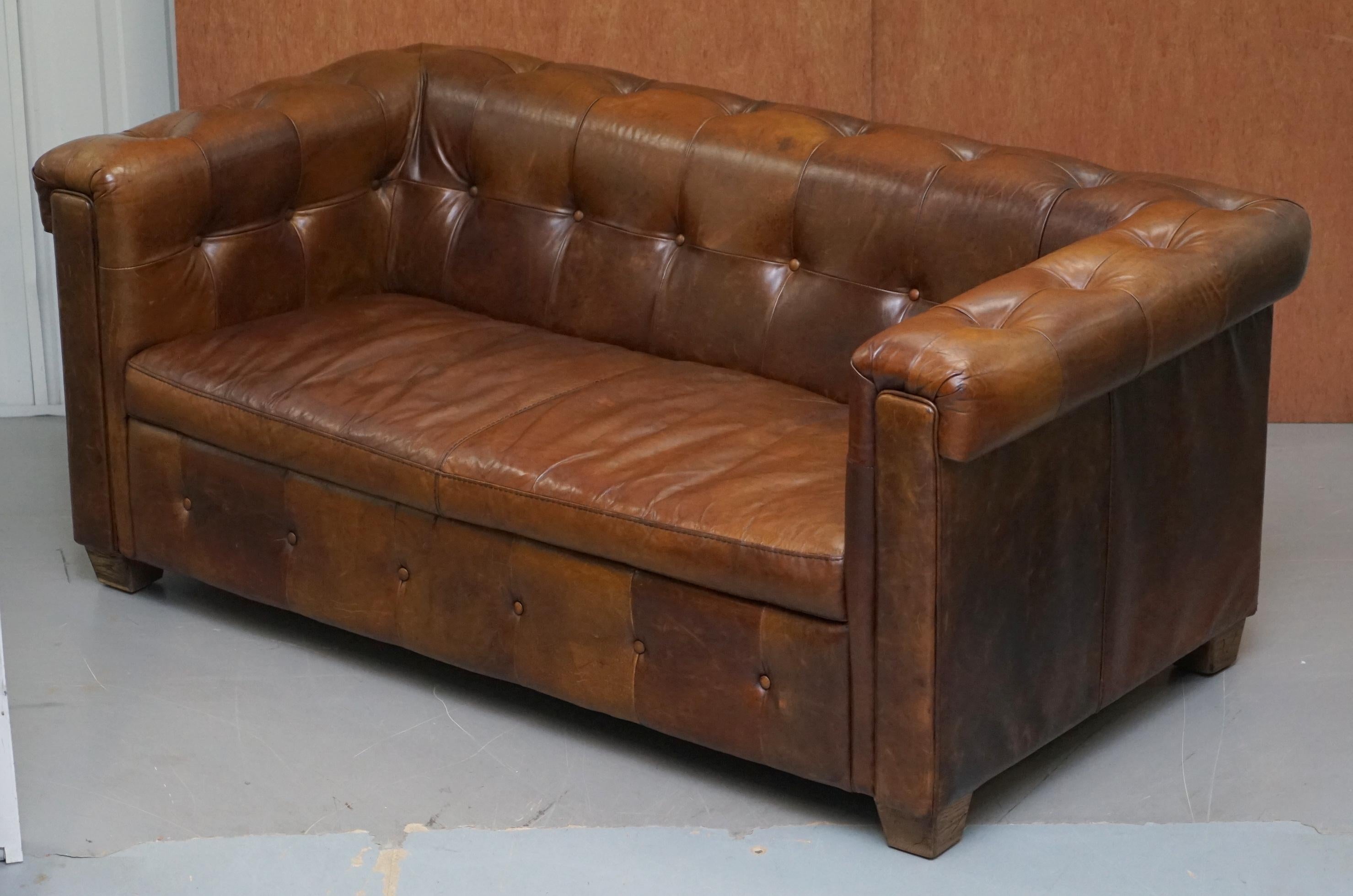 tan leather chesterfield