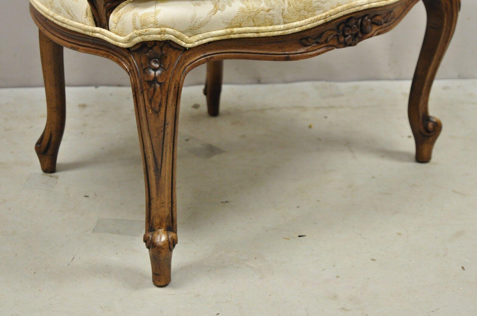 Vintage Heritage French Louis XV Style Cane Back Fauteuil Arm Chair For Sale 3
