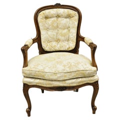 Fauteuil-Sessel im französischen Louis-XV-Stil mit Rohrrückenlehne, Heritage