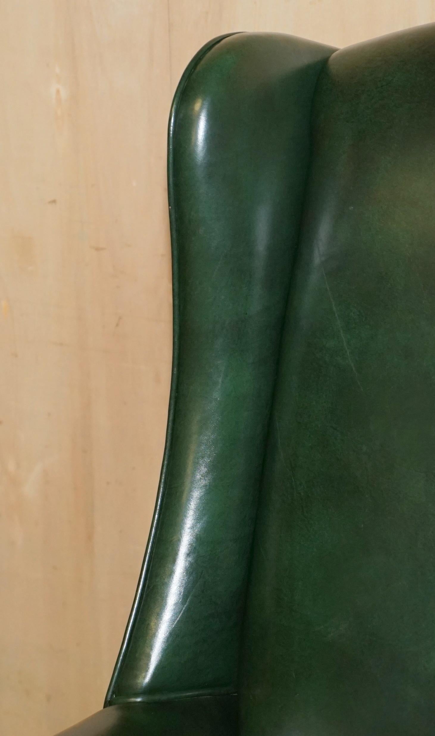 vintage green leather chair