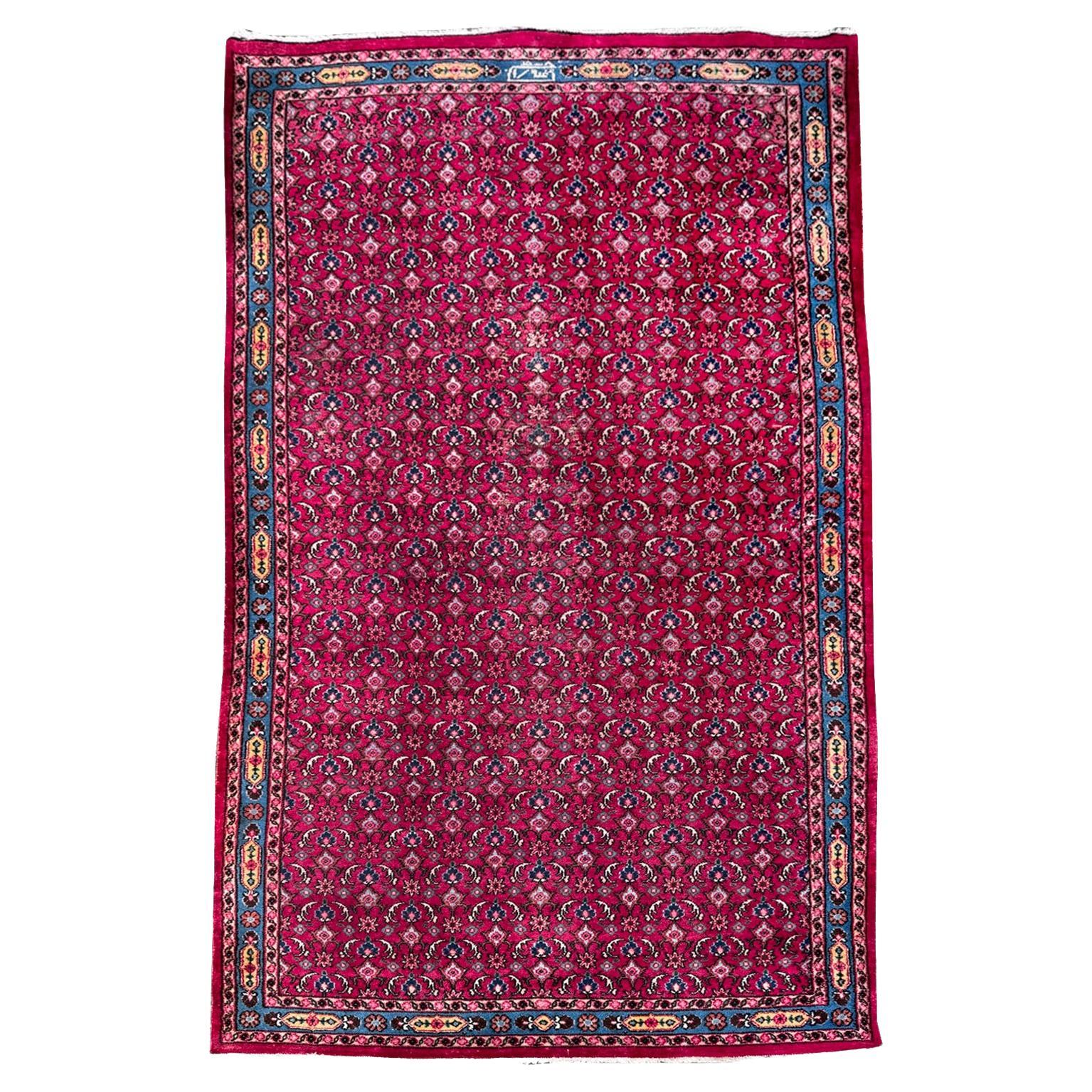 Vintage Heriz 100% Wolle Persischer Teppich 109 Zoll frühes 20. Jahrhundert im Angebot