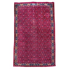 Tapis persan vintage Heriz 100 % laine 109 pouces début du 20ème siècle