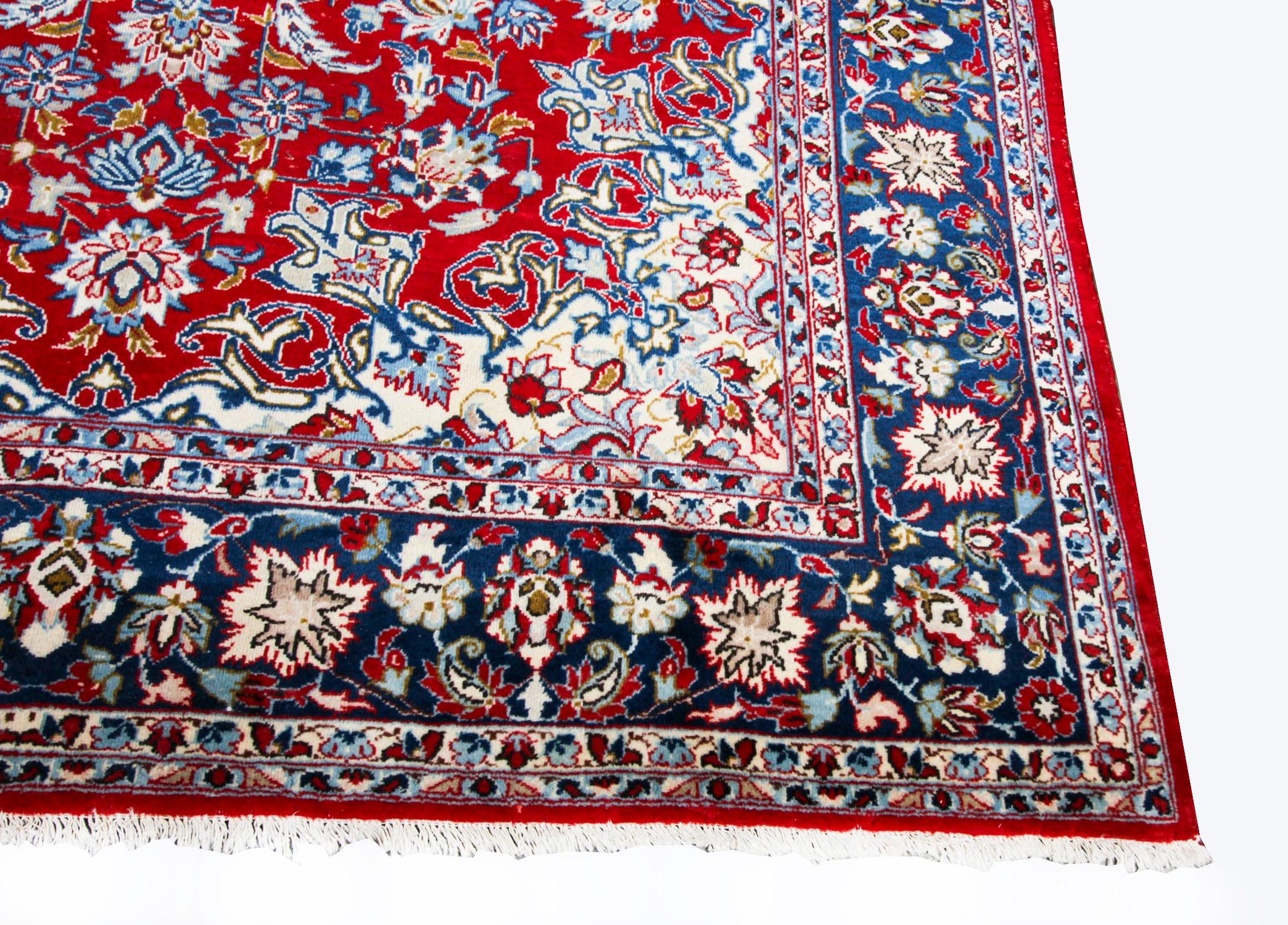 Vintage Heriz 100% Wolle Persischer Teppich 120 x 80 Zoll 20. Jahrhundert im Angebot 1