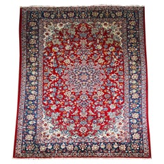 Antique Heriz 100% Wool Persian Rug Carpet 120 x 80 inches 20th Century