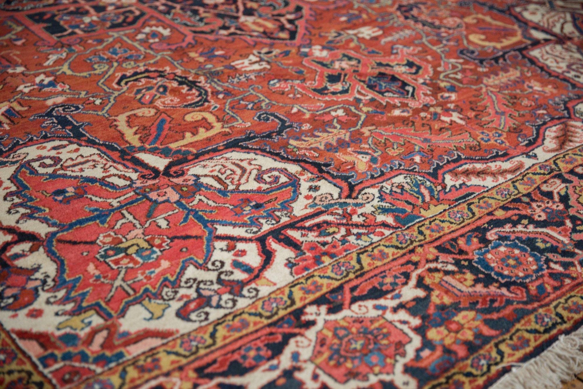 Persian Vintage Heriz Carpet For Sale