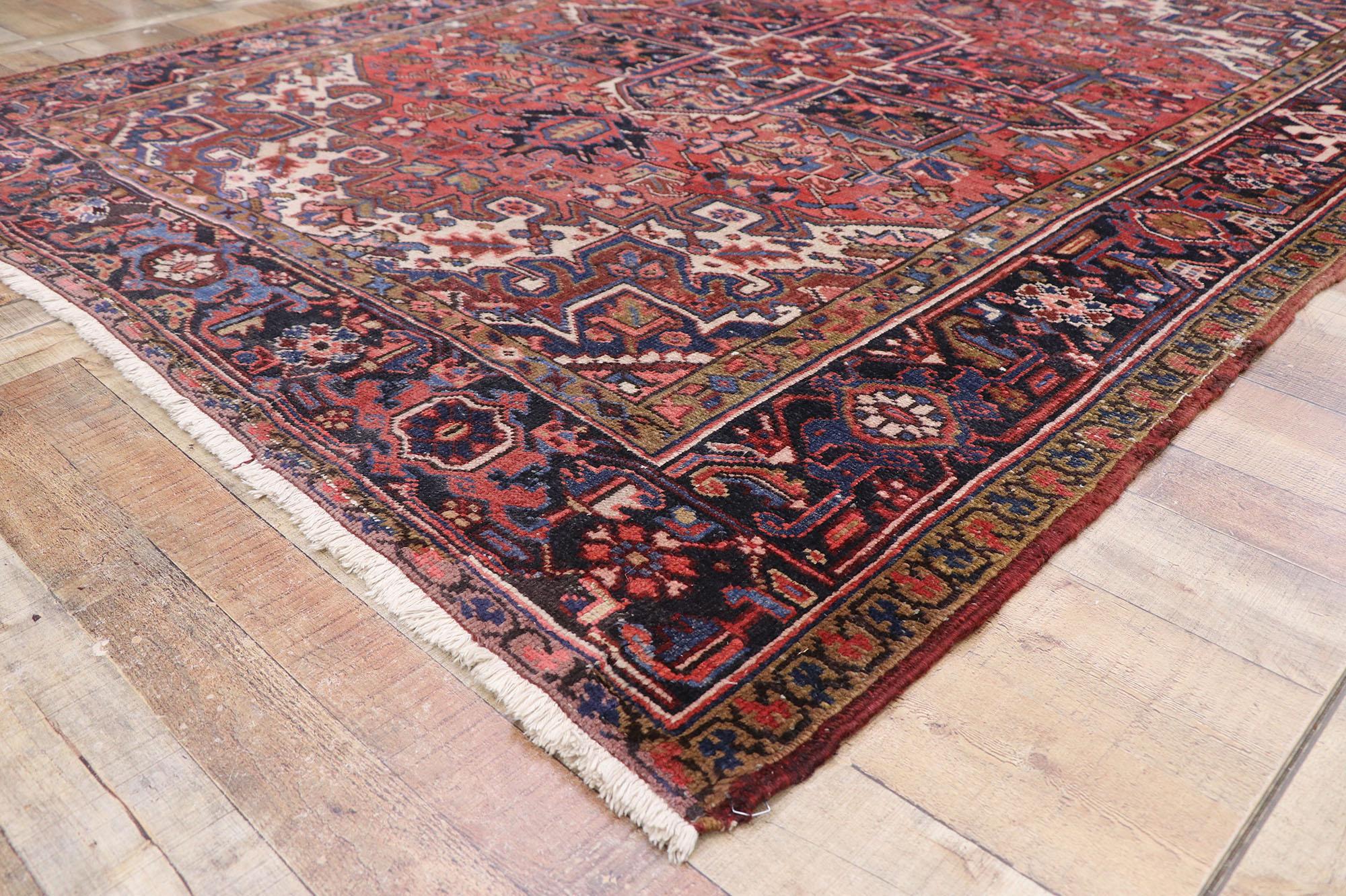 20th Century Vintage Heriz Persian Area Rug with Federal and American Colonial Style For Sale