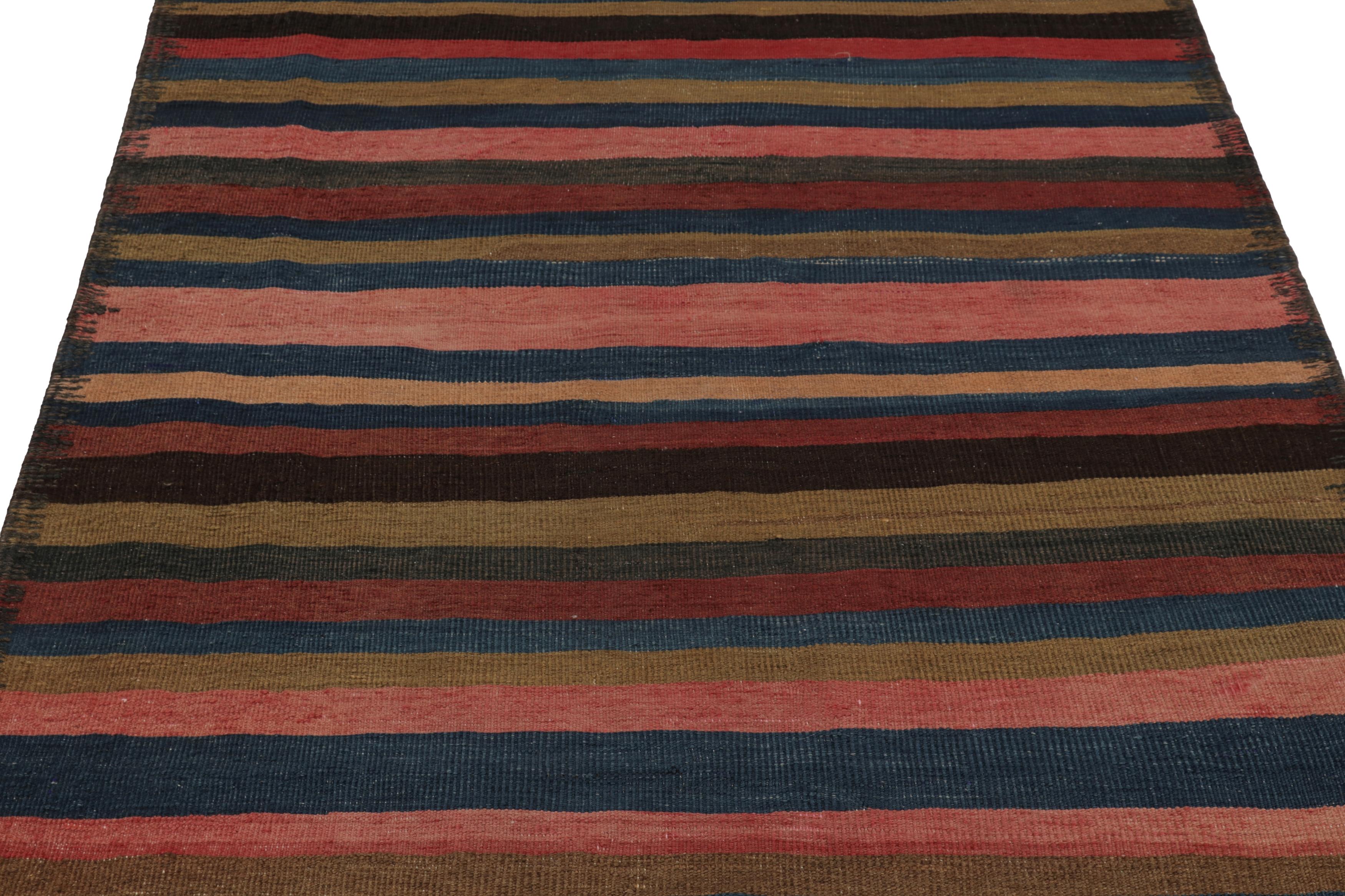 Made with handwoven wool in Persia 1950-1960, this 4x5 vintage Heriz Kilim is a particularly bright and sought-after work of an exciting new curation from Rug & Kilim’s collection of classic Kilims and Flat Weaves.

On the Design:

This