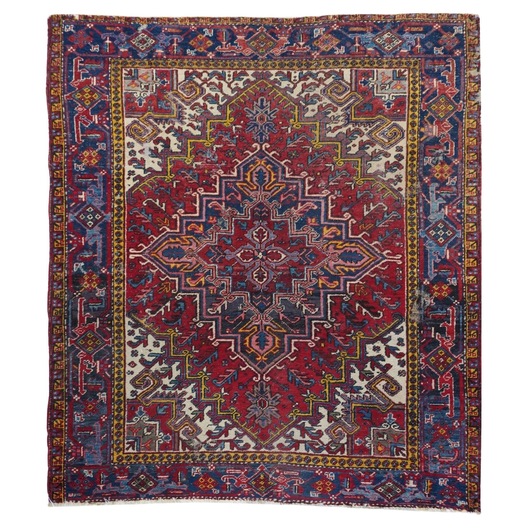 Vintage Heriz Rug 6'11'' x 7'6'' For Sale