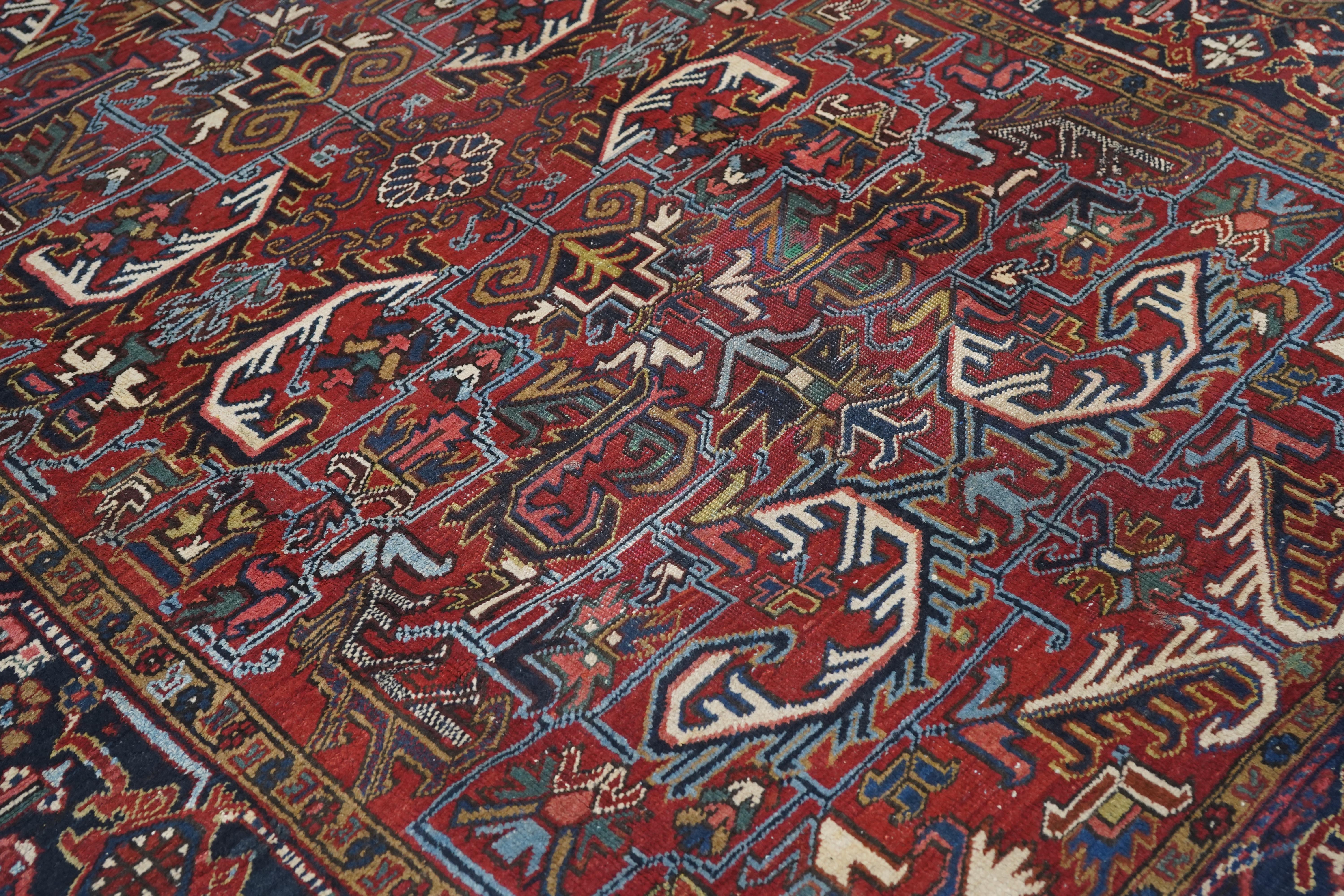 Alfombra Vintage Heriz 6'5'' x 9'0'' mediados del siglo XX en venta