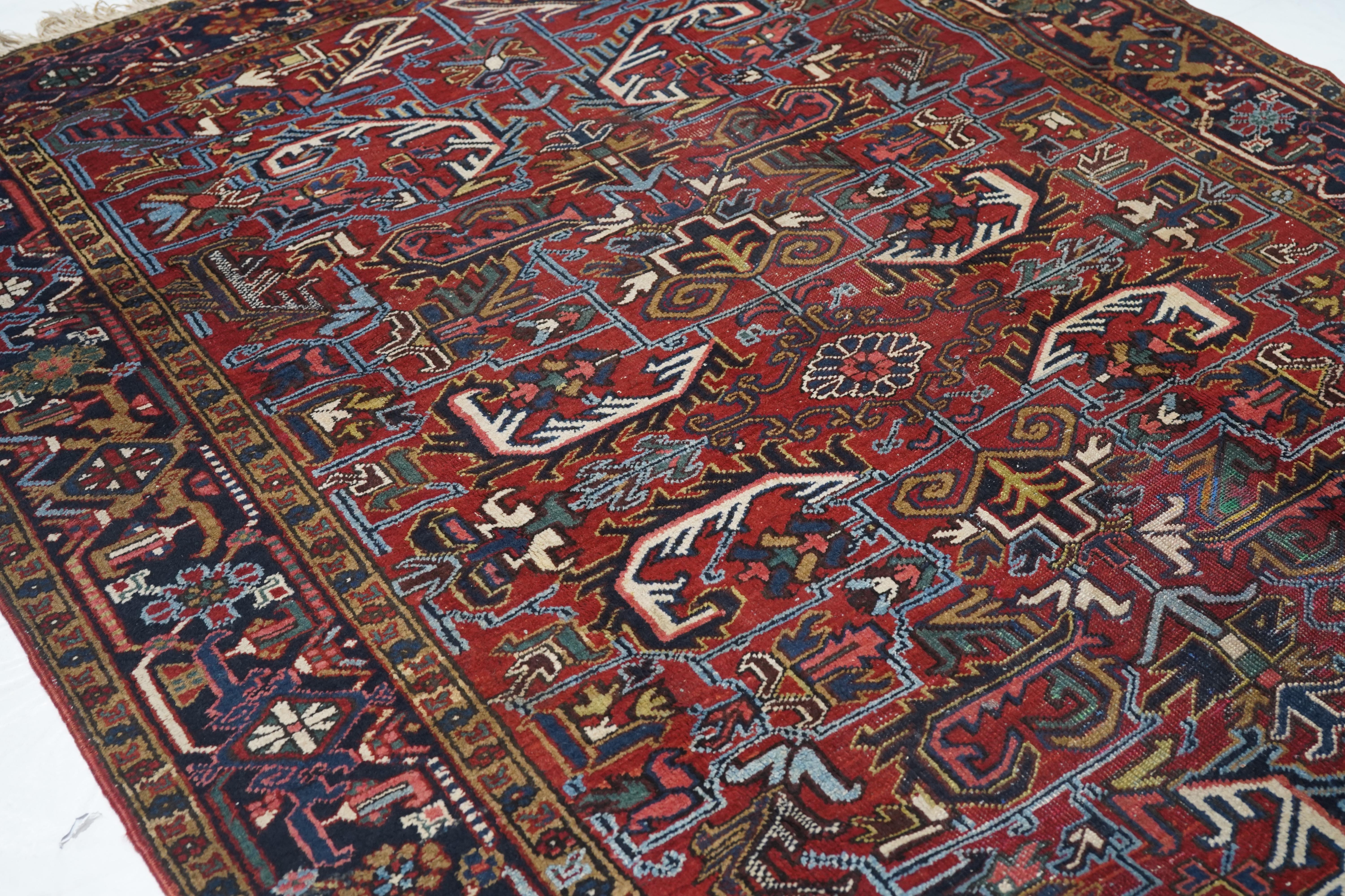 Alfombra Vintage Heriz 6'5'' x 9'0'' Lana en venta