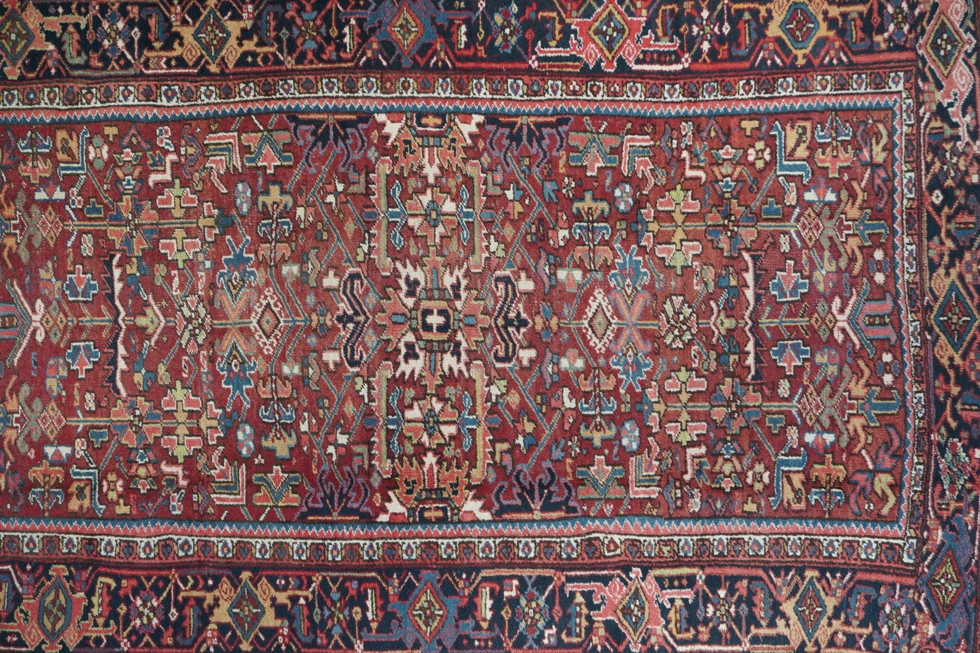 Persiano Tappeto Vintage Heriz 7'3'' x 10'9'' in vendita