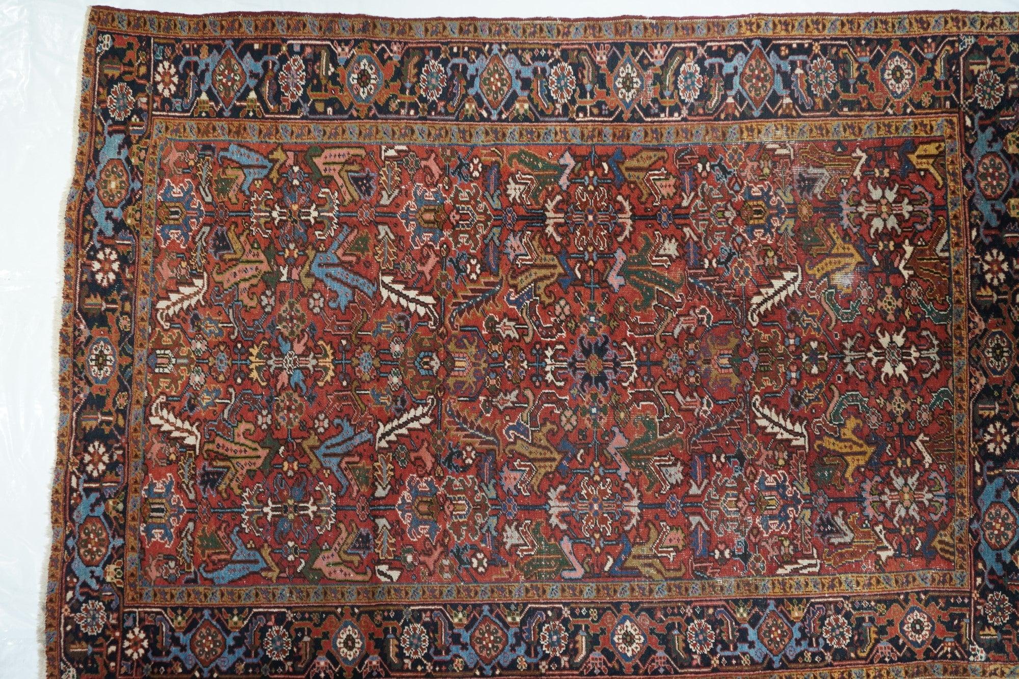 Persian Vintage Heriz Rug 7'4'' x 10'8'' For Sale