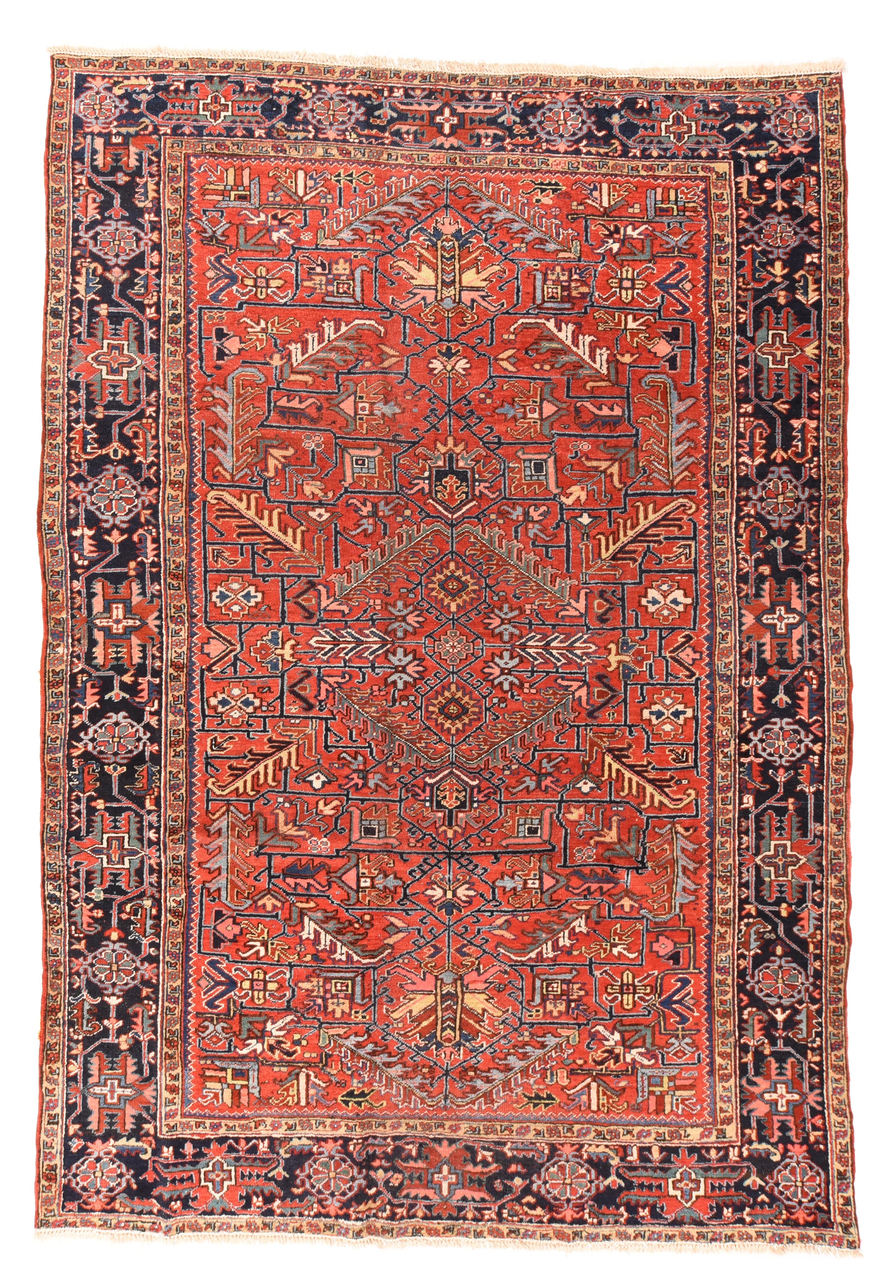 Mid-20th Century Vintage Heriz Rug 7'8'' x 11' For Sale