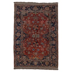 Alfombra Vintage Heriz Rojo Ladrillo Campo Tribal