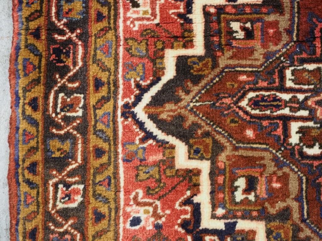 Persian Vintage Heriz Rug Of Traditional Design, Scarce Small Size, About 60 Years Old For Sale
