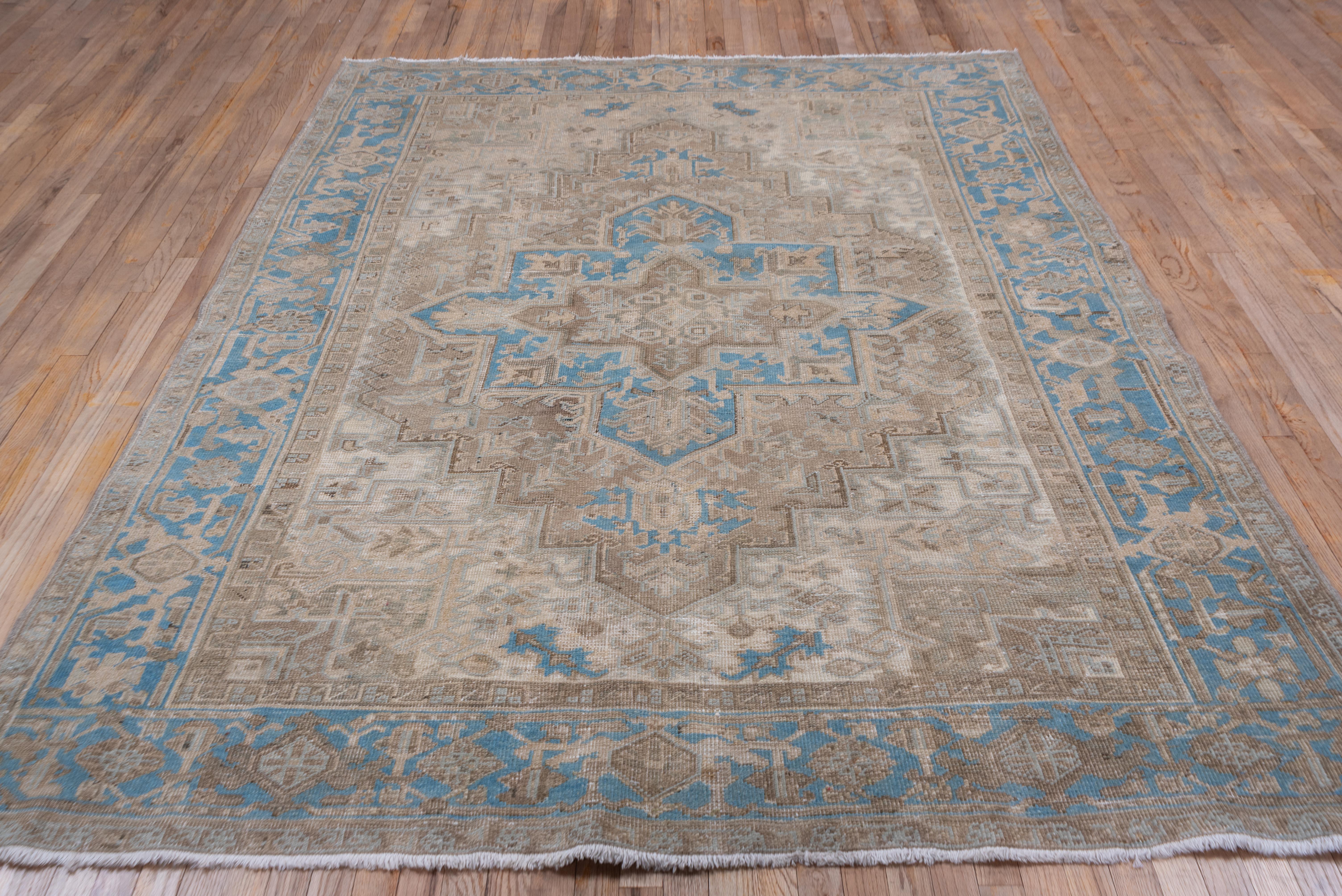 Tapis Vintage Heriz Soft Grey Medallion Design en vente 2