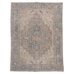 Tapis Vintage Heriz Soft Grey Medallion Design
