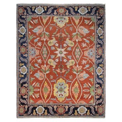 Tappeto Vintage Heriz Serapi Bold Art Nouveau Geometric Overall Heriz Serapi