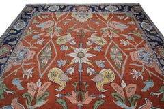 Vintage Heriz Serapi Rug Bold Art Nouveau Geometric Overall Heriz Serapi