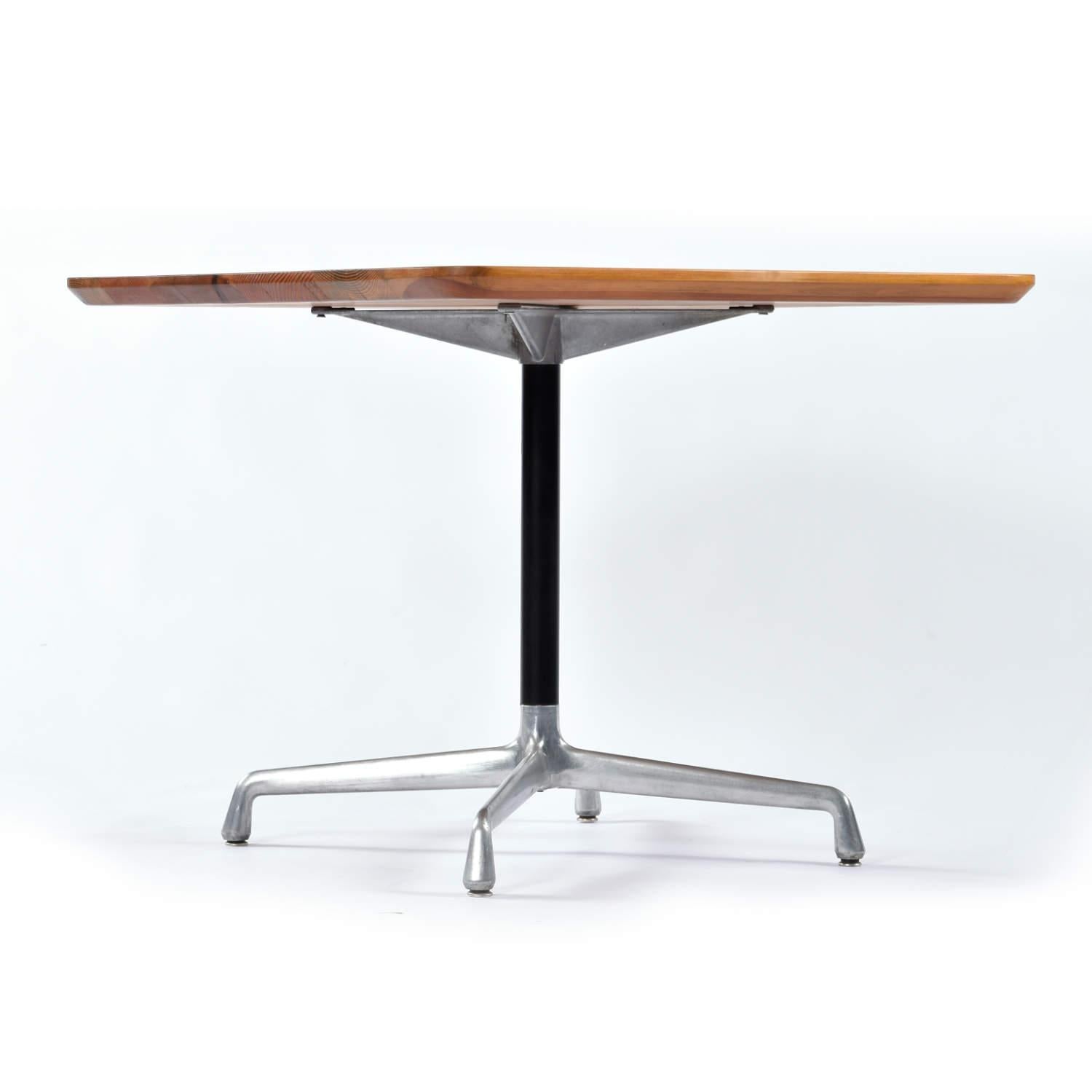 Mid-Century Modern Vintage Herman Miller 32 Square Solid Wood Top Eames Table