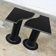 Vintage Herman Miller Black Pedestal Base S-Curve Console or Sofa Tables a Pair