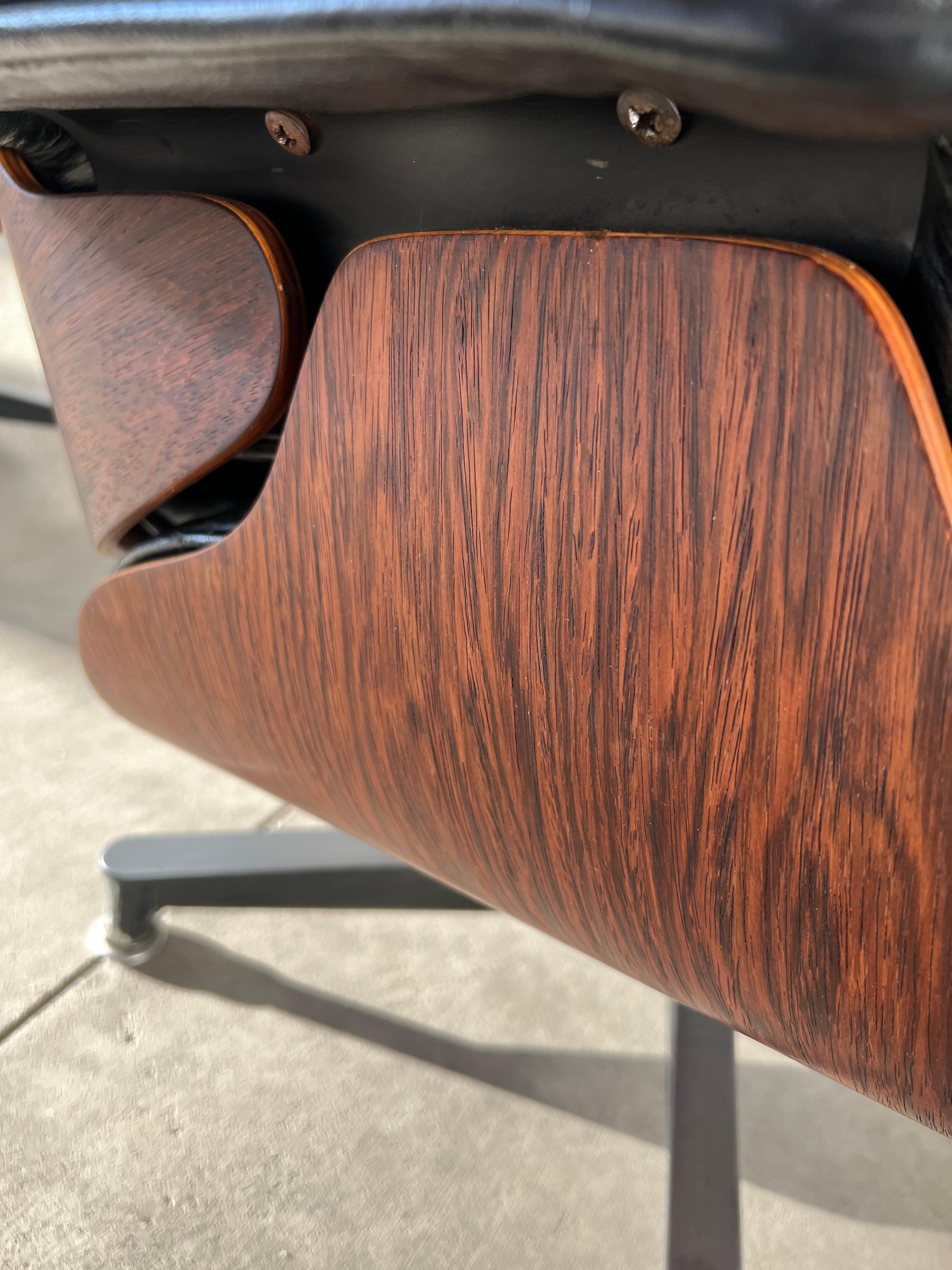 Vintage Herman Miller Eames Rosewood Second Generation Lounge Chair and Ottoman 11