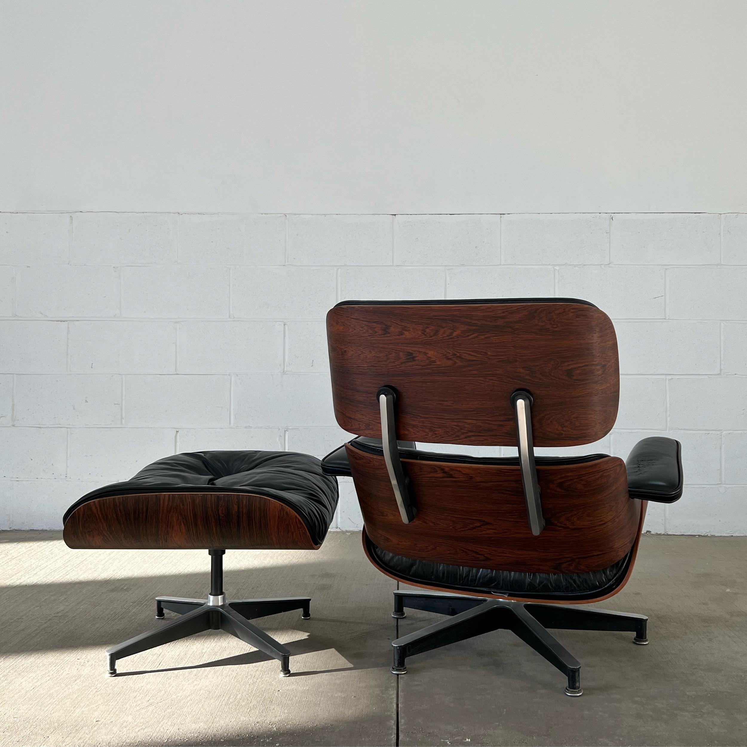 Mid-Century Modern Vintage Herman Miller Eames Rosewood Second Generation Lounge Chair and Ottoman