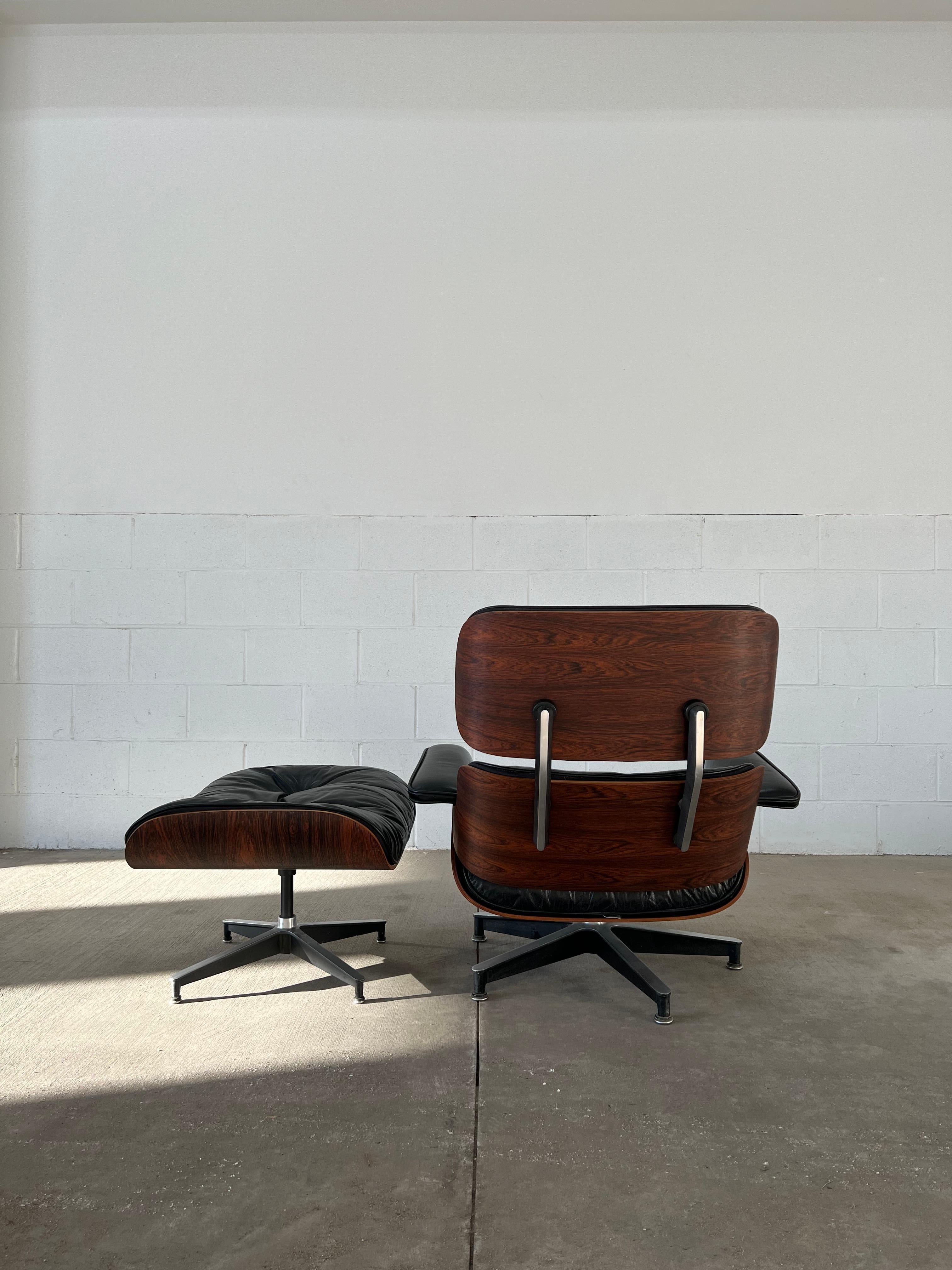 American Vintage Herman Miller Eames Rosewood Second Generation Lounge Chair and Ottoman
