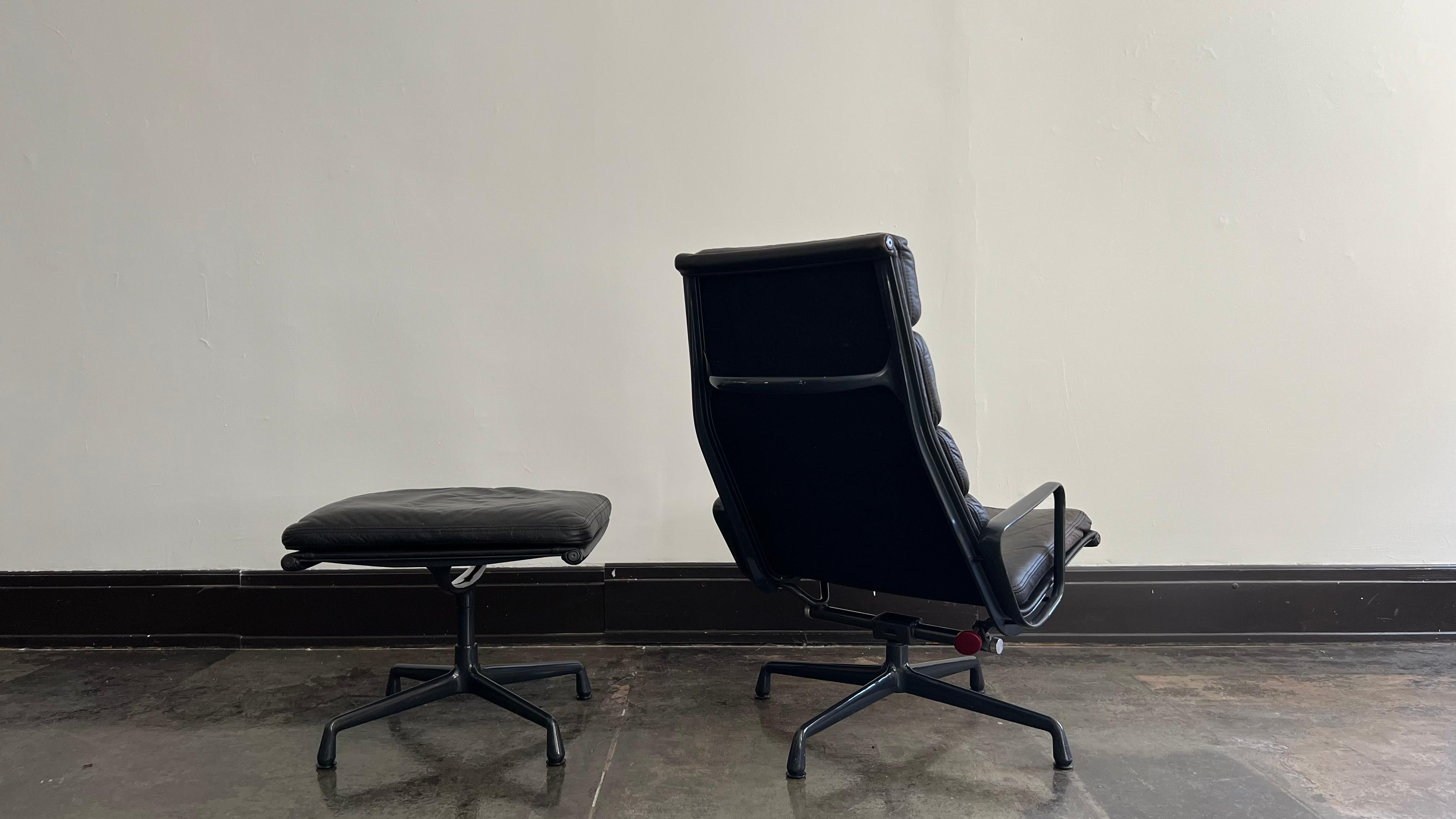 North American Vintage Herman Miller Eames Soft Pad Reclining Lounge Chair and Ottoman