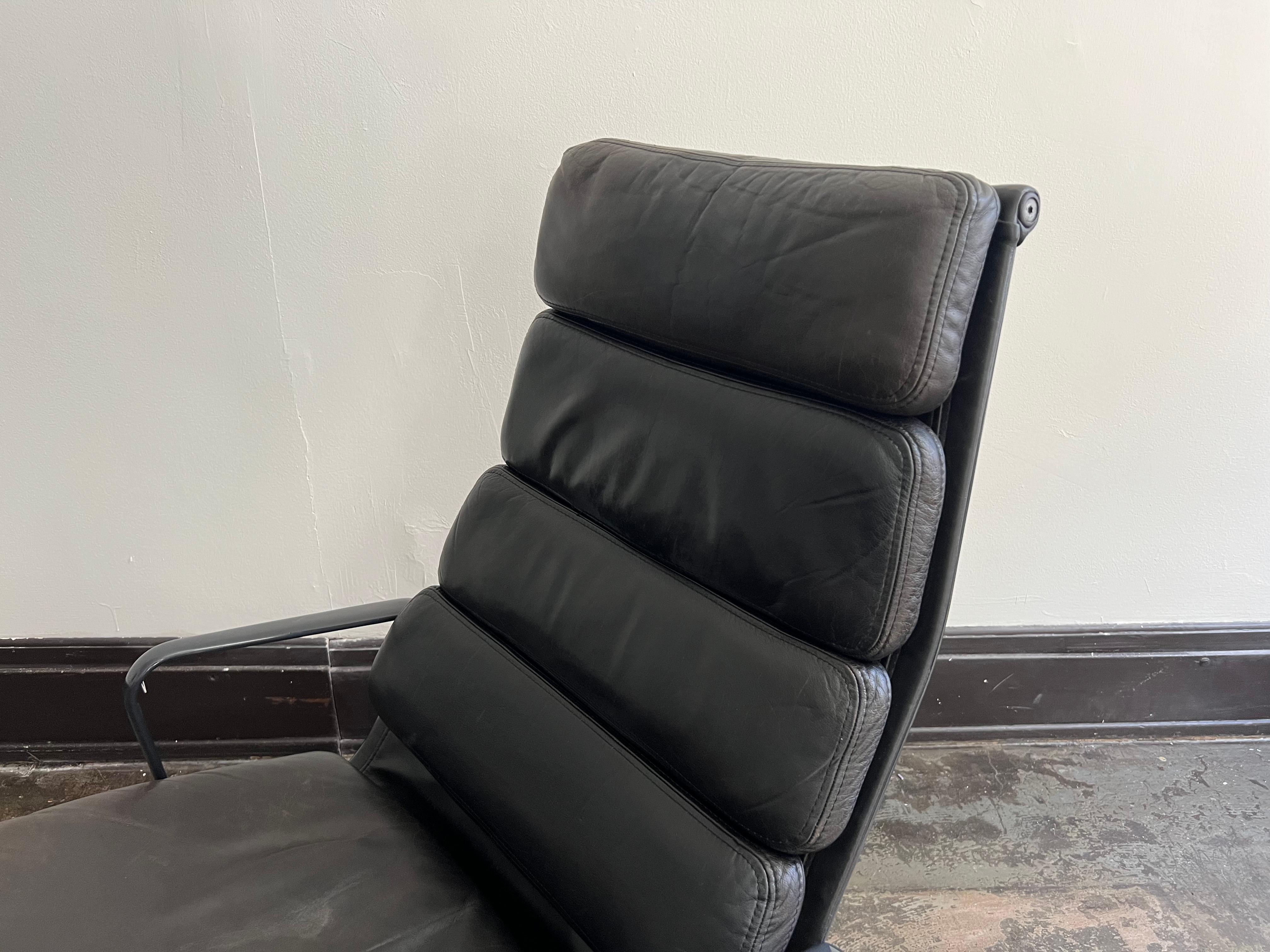 Vintage Herman Miller Eames Soft Pad Reclining Lounge Chair and Ottoman 1