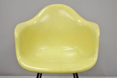 Vintage Herman Miller Yellow Fiberglass Eames Shell Armchair H Base 'B'