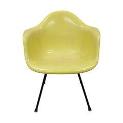 Vintage Herman Miller Gelb Fiberglas Eames Shell Armchair H-Base 'A'