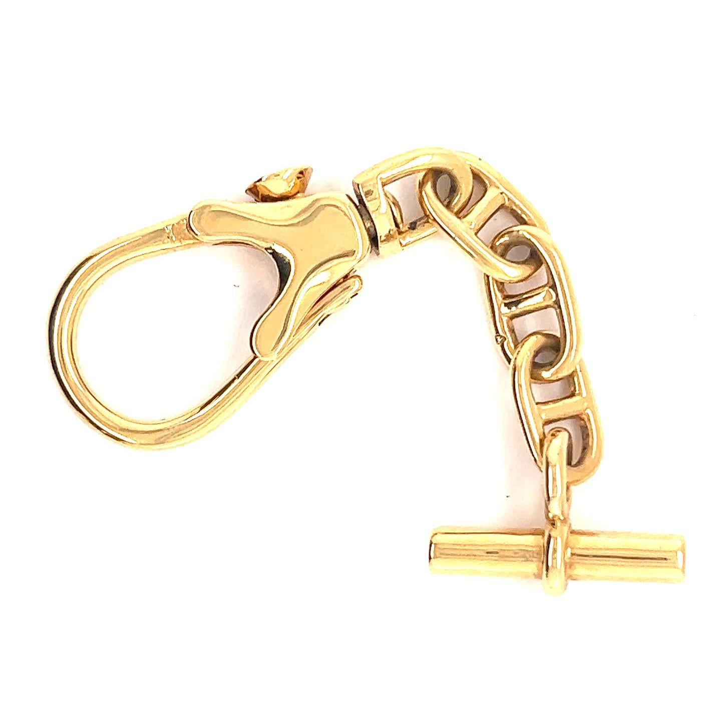 Women's or Men's Vintage Hermes 18 Karat Gold Key Chain
