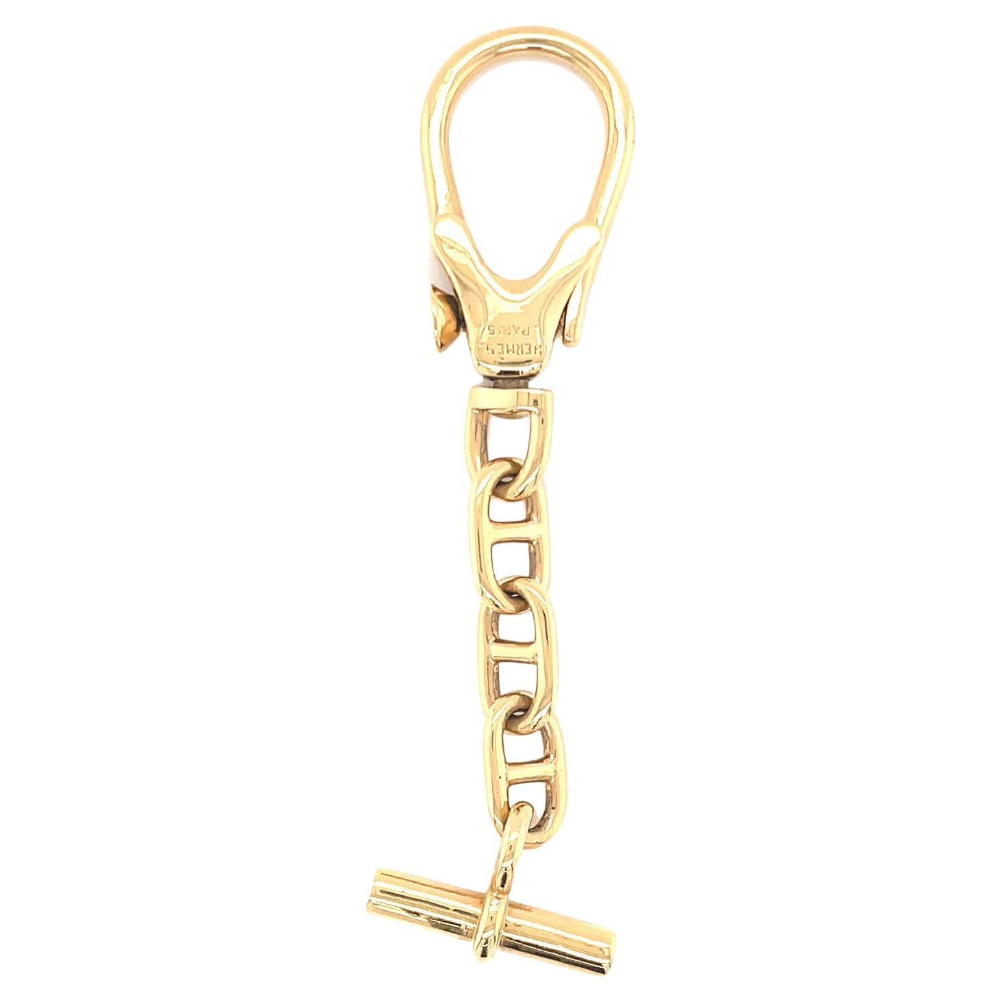 Vintage Hermes 18 Karat Gold Key Chain