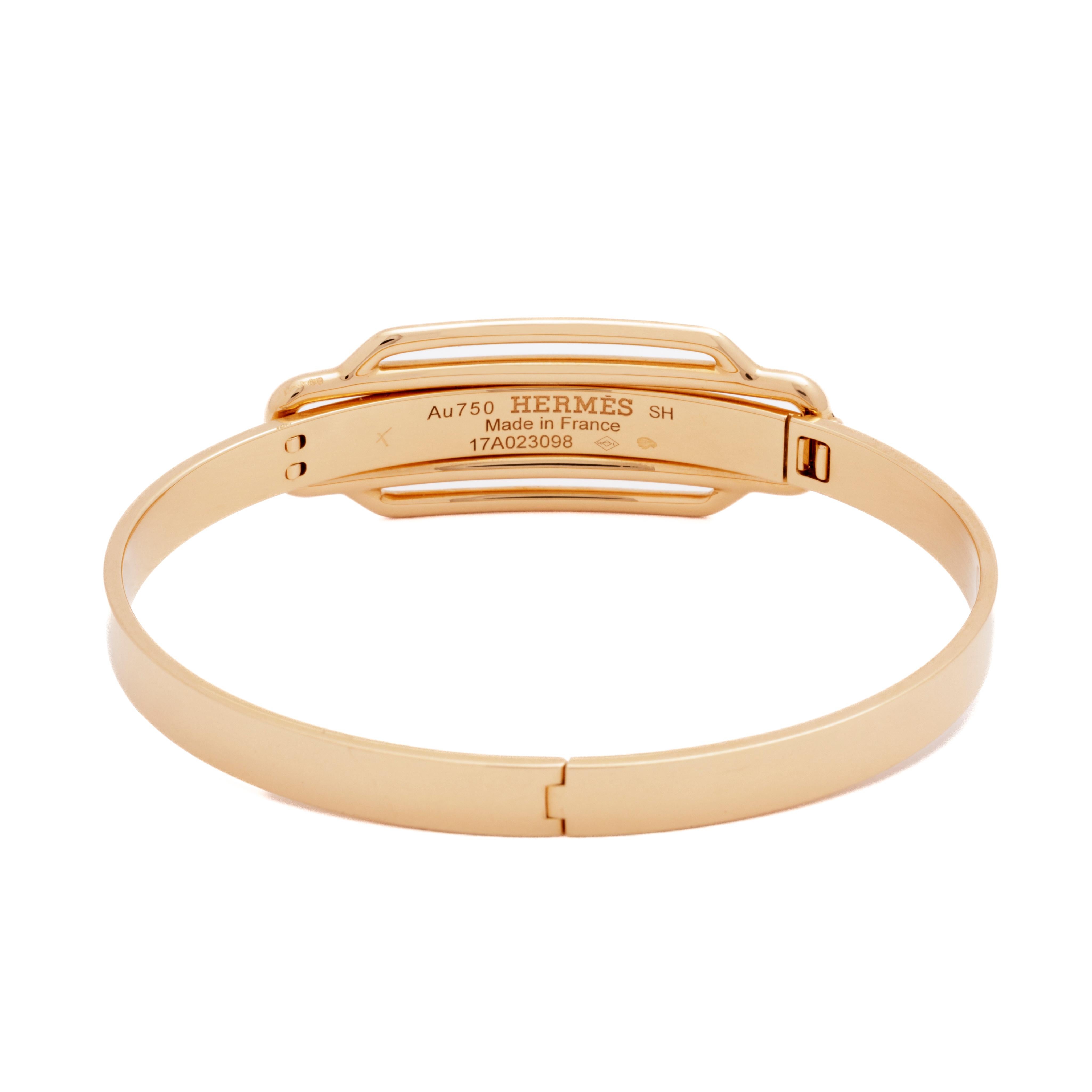 Women's or Men's Vintage Hermès 18 Karat Rose Gold Bracelet For Sale