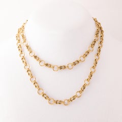 Vintage Hermès 18 Karat Yellow Gold Nautical Link Chain Necklace