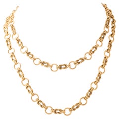 Vintage Hermès 18 Karat Yellow Gold Nautical Link Chain Necklace