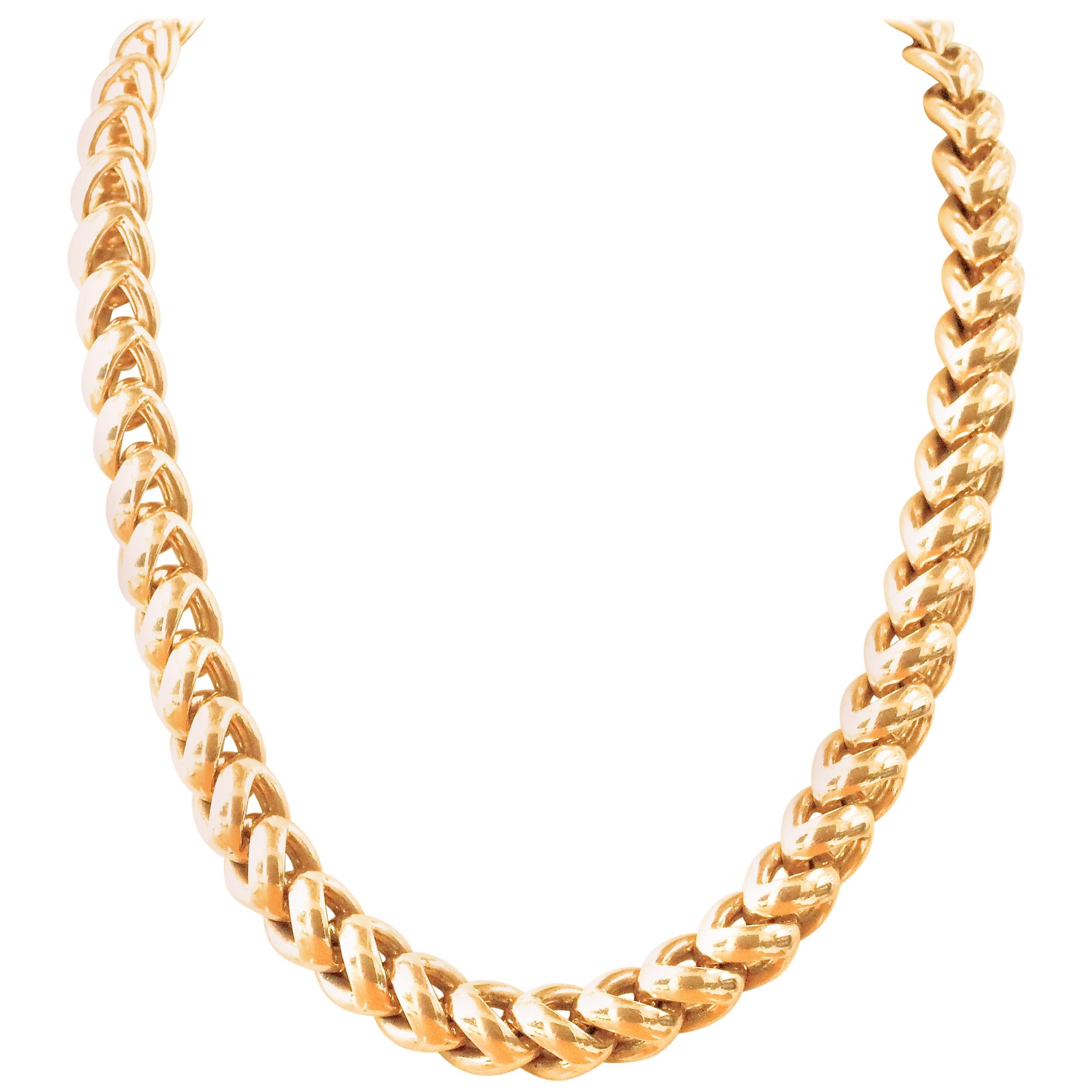Vintage Hermes 18 Karat Yellow Gold Necklace