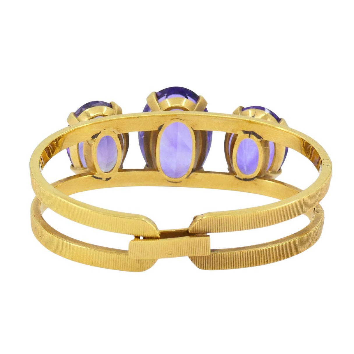 Bracciale vintage Hermès con ametista in oro 18 carati in vendita 3