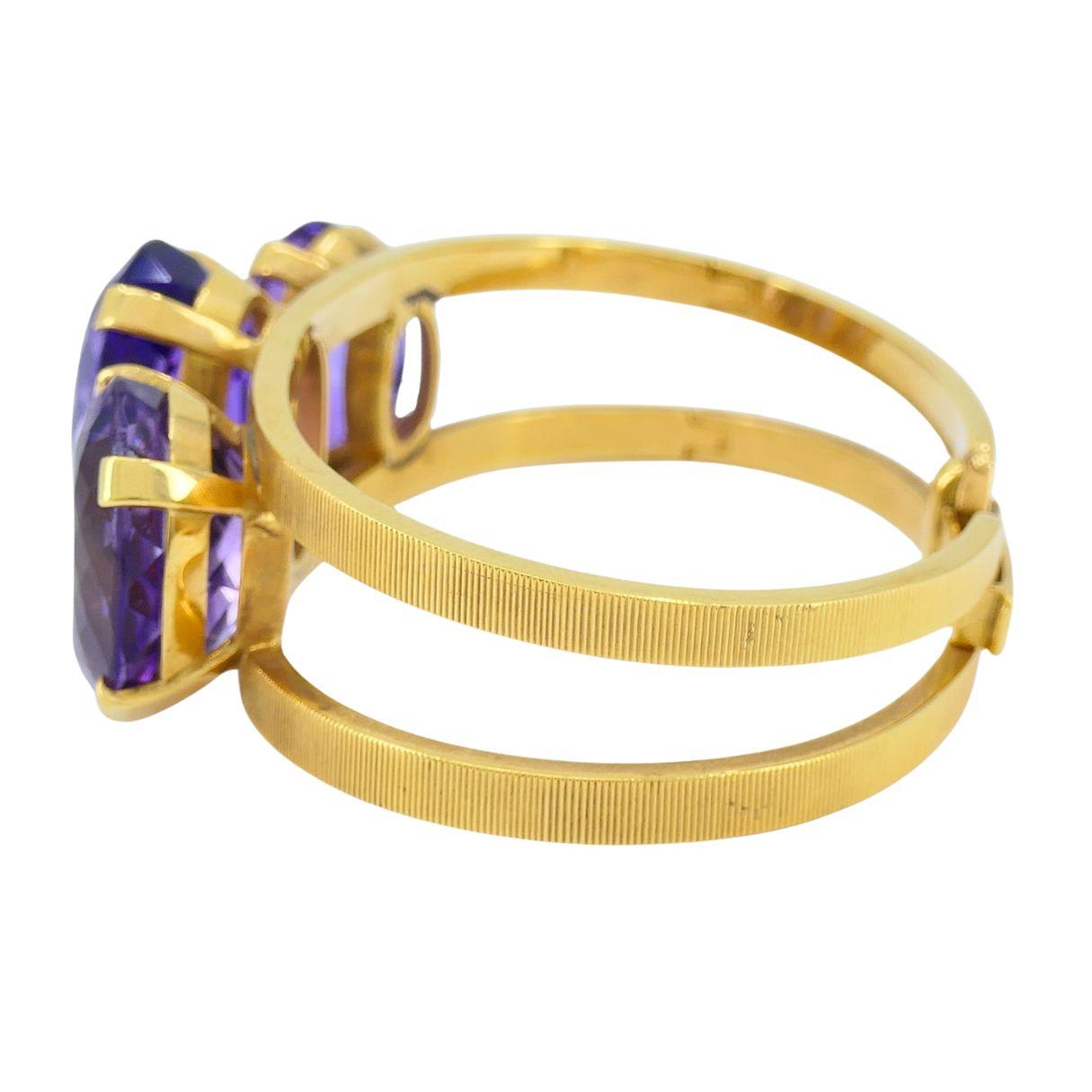Bracciale vintage Hermès con ametista in oro 18 carati in vendita 4