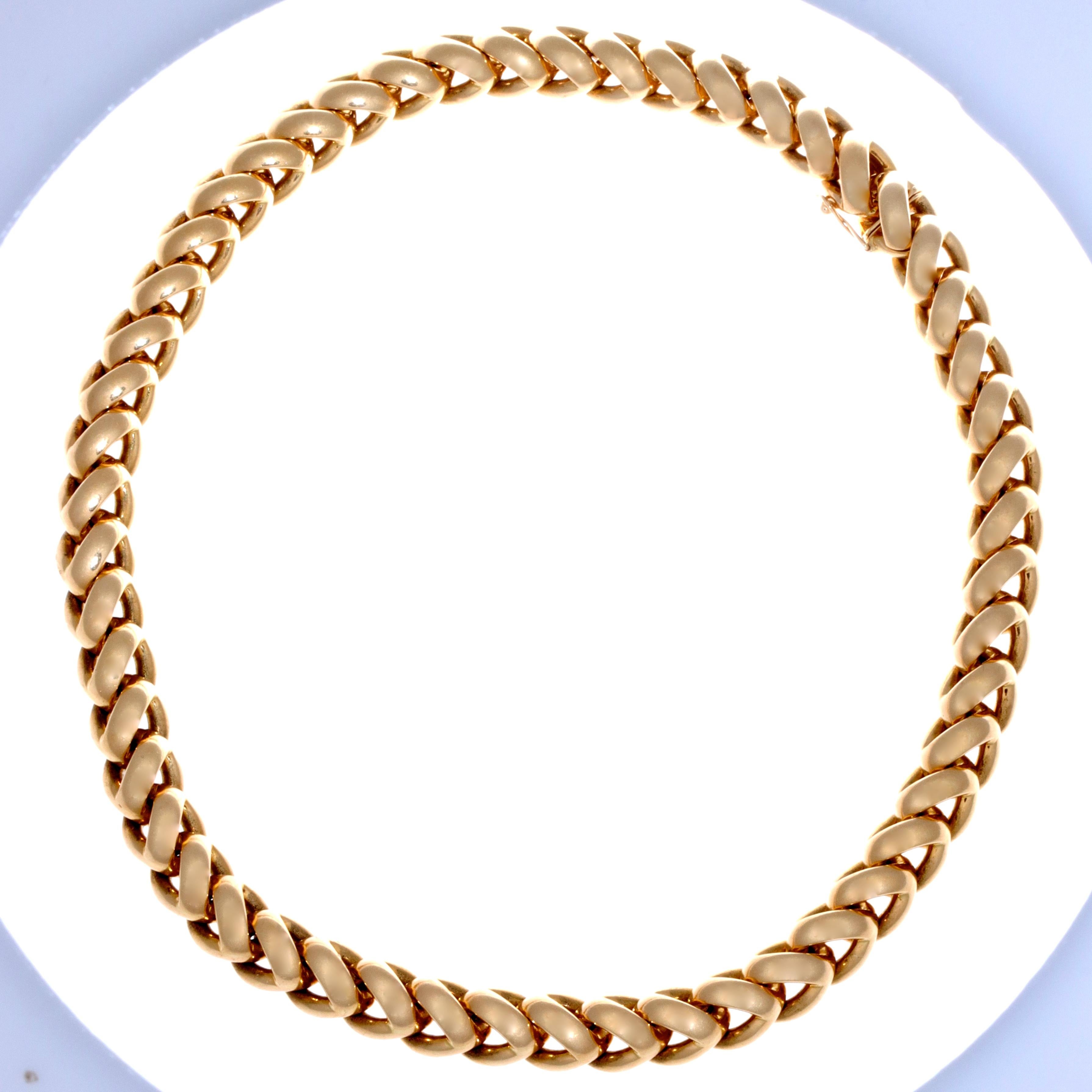 Gold, bold and signed. All a gold chain needs to be. You feel so luxurious wearing this necklace, mainly because it's 190 grams of solid 18K gold. This is a breathtaking Hermes 18K Yellow Gold Necklace. Made of twisted mariner's link chains.