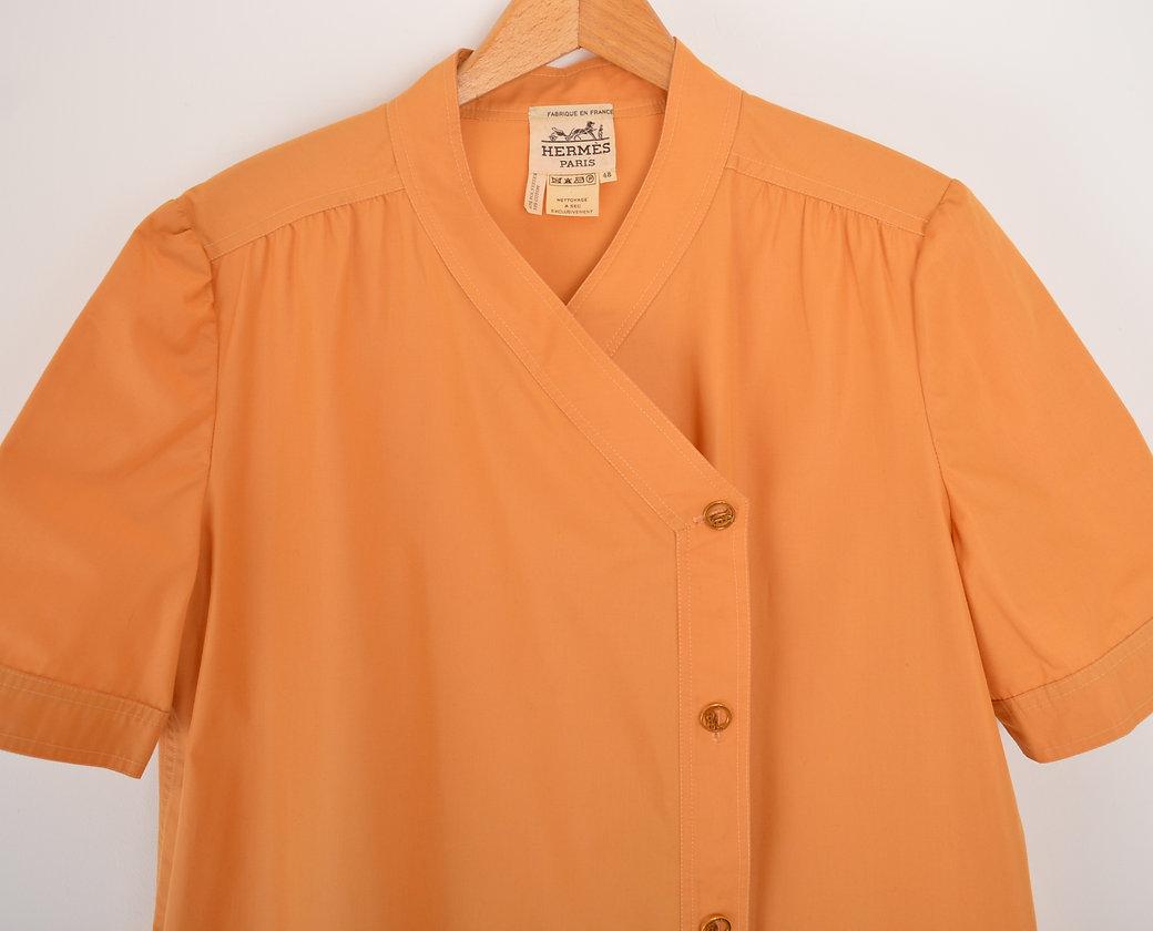 Orange Vintage Hermès 1960's Honey Mustard Shift Dress For Sale