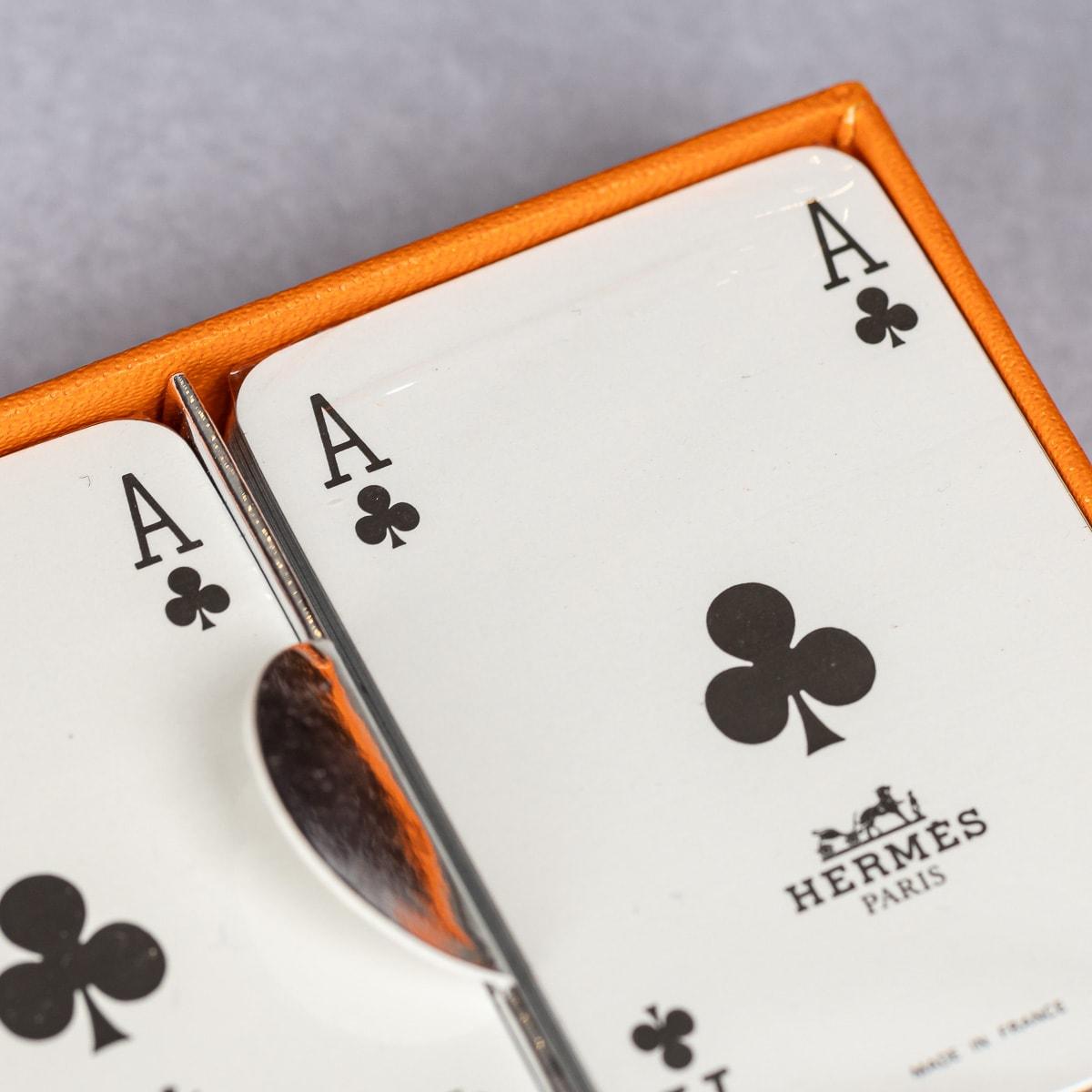 French Vintage Hermes 2 Set Playing Cards With Box, Made In France