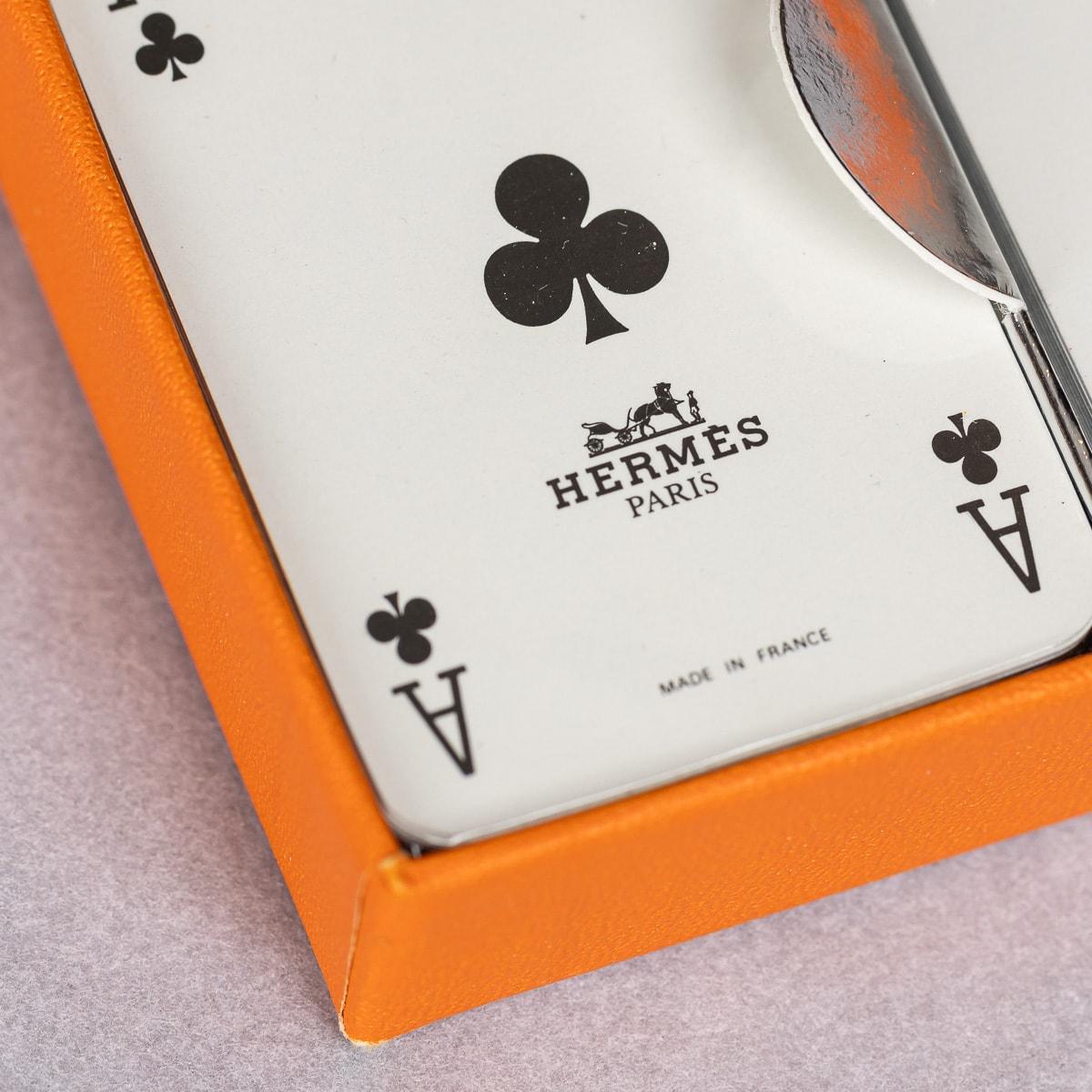 Vintage Hermes 2 Set Playing Cards With Box, Made In France In Excellent Condition In Royal Tunbridge Wells, Kent