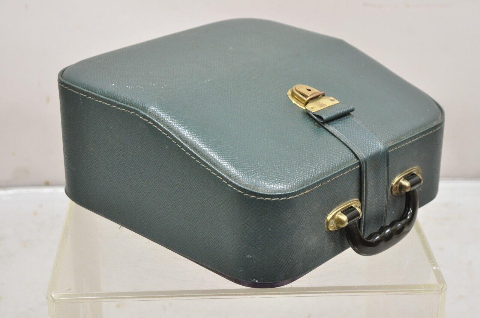 Vintage Hermes 2000 by Paillard Manual Typewriter with Green Carrying Case. Circa 1960s. Measurements: 6