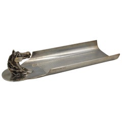 Vintage Hermes 60's silver plated Desk Pen Pencil Tray