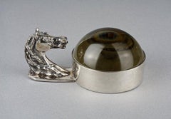 Vintage HERMES Art Deco Horse Head Paperweight Magnifying Glass
