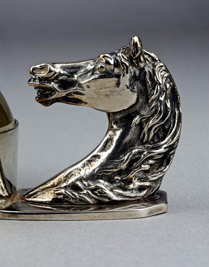 Women's or Men's Vintage HERMES Art Deco Horse Head Paperweight Magnifying Glass