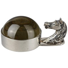 Vintage HERMES Art Deco Horse Head Paperweight Magnifying Glass