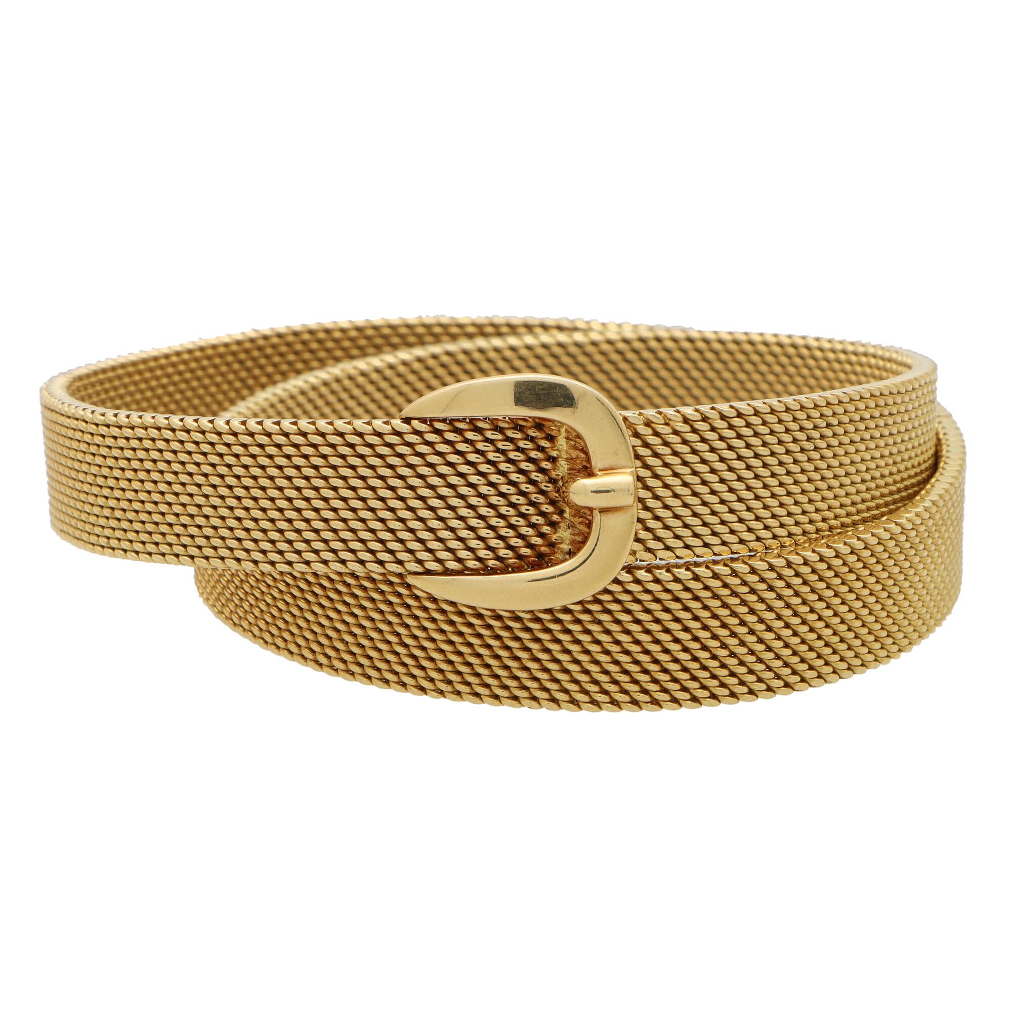 Vintage Hermès Belt Buckle Wrap Bracelet Set in Solid 18k Yellow Gold Unisexe en vente
